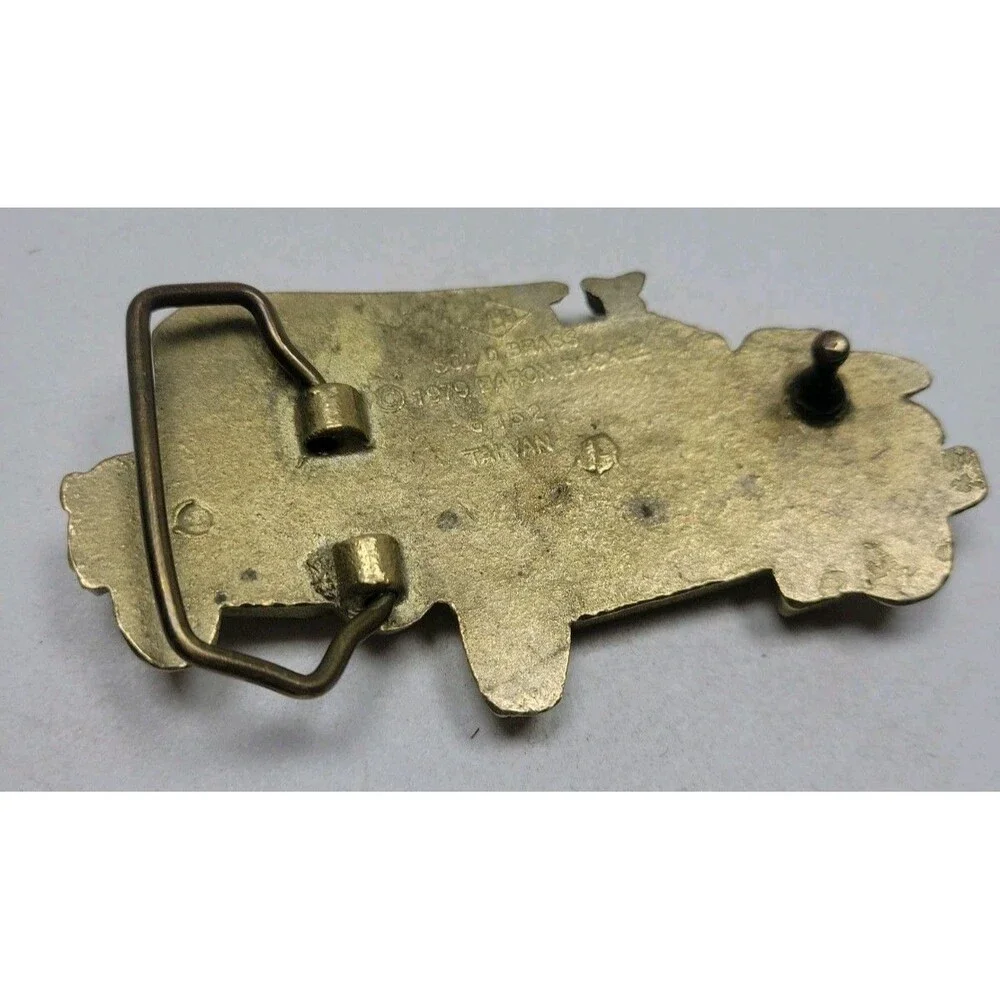 Vintage Solid Brass BARON BELT BUCKLE 1979 Rolls Royce Classic Car MCM 6152